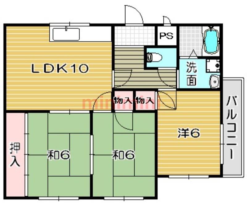 グリーンレジデンス中村(3LDK/1階)の間取り写真