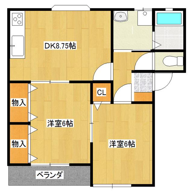 マミーハイツ(2DK/2階)の間取り写真