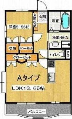ハッピネス(1LDK/1階)の間取り写真
