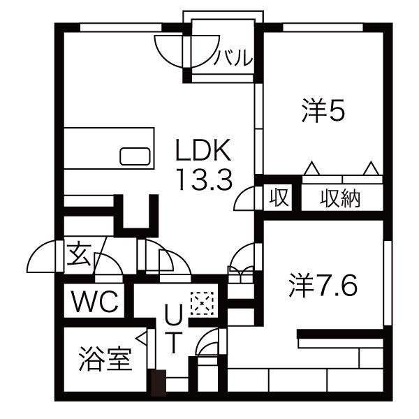 VICINATO(2LDK/4階)の間取り写真