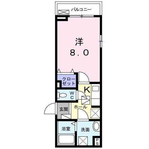 ヴィラージュ北沢(1K/1階)の間取り写真