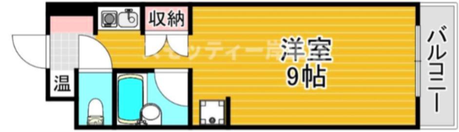 ビバリーヒルズ玉出西(1K/4階)の間取り写真