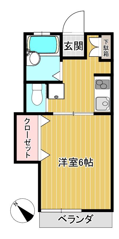 クレール宮崎台(1K/1階)の間取り写真