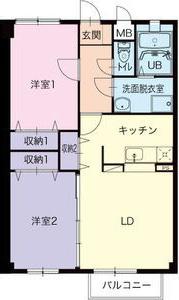 ルーチェS前巴(2LDK/2階)の間取り写真