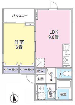 八王子市大塚AP(1LDK/1階)の間取り写真