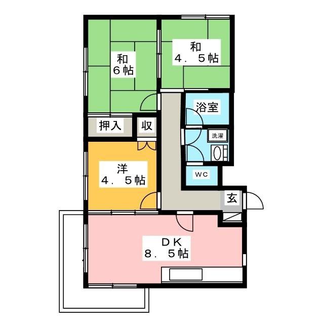 露木ビル第1(3DK/3階)の間取り写真