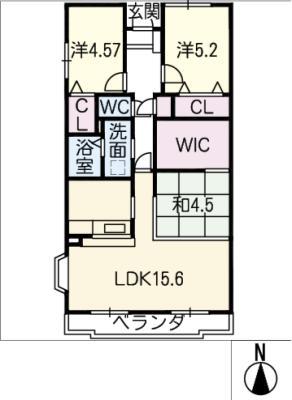 トーカンマンション平針II(3LDK/5階)の間取り写真