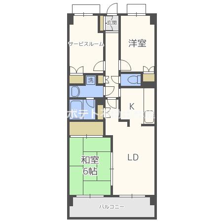 DEUXローズレイアA棟・B棟(3LDK/1階)の間取り写真