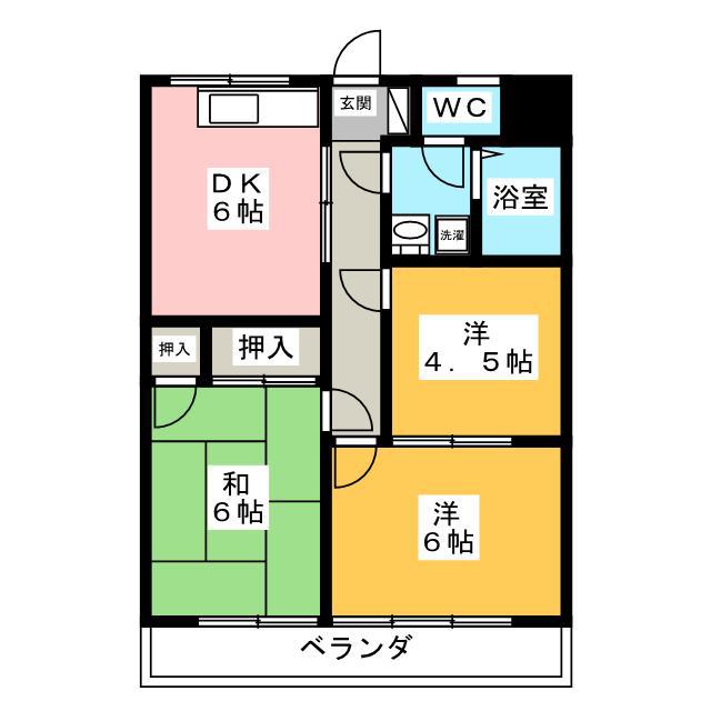 杉本第2ビル(3DK/3階)の間取り写真