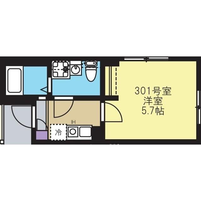 FLBレジデンス金沢文庫(1K/3階)の間取り写真