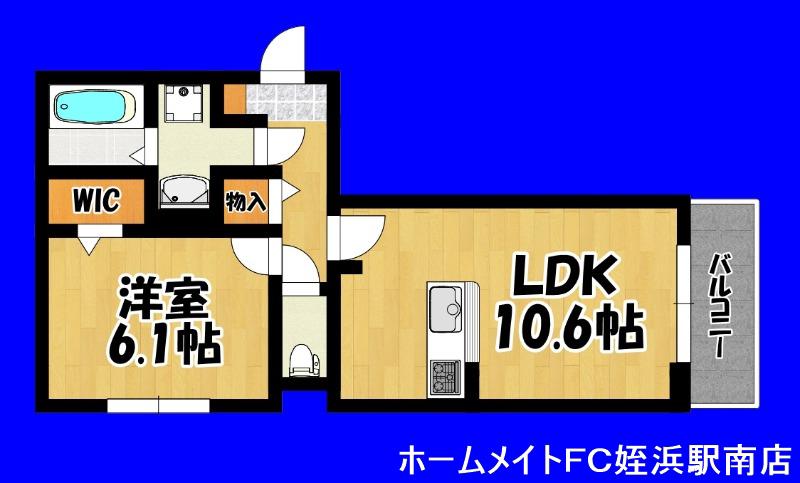 DーROOM石丸(1LDK/1階)の間取り写真