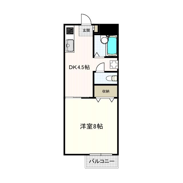 ハイツMS(1DK/1階)の間取り写真