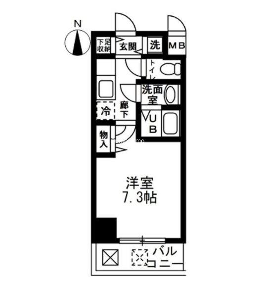 シャルマンフジ大阪城南(1K/7階)の間取り写真