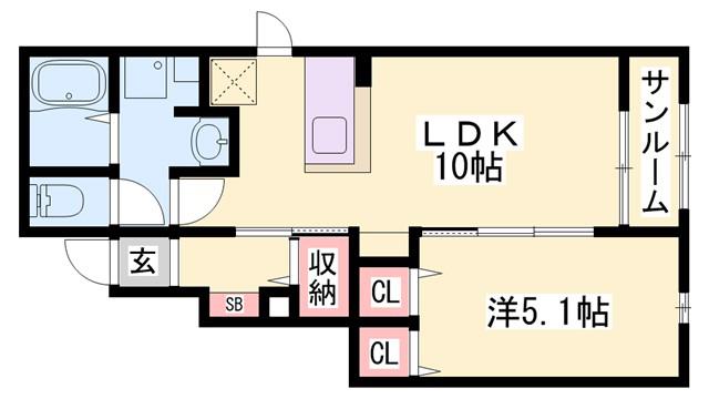 アイビー・ロードI(1LDK/1階)の間取り写真