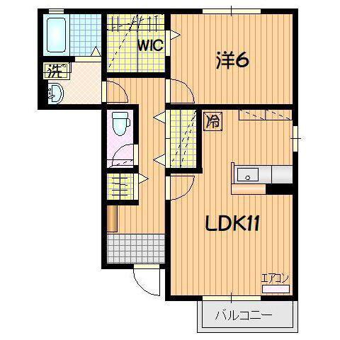 セジュールローズコートB(1LDK/1階)の間取り写真