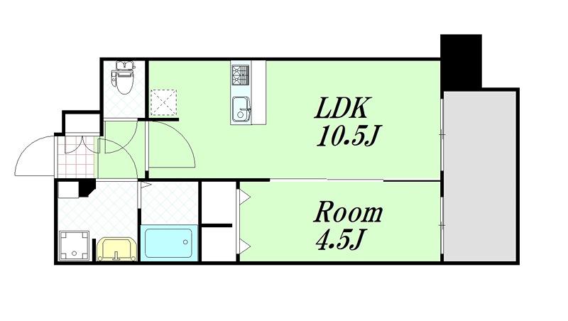 エスライズ新大阪フロント(1LDK/12階)の間取り写真