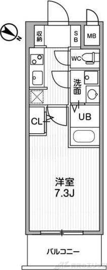 LA DOUCEUR西天満(1K/13階)の間取り写真