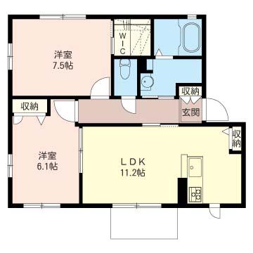 メゾンド・プレールII(2LDK/1階)の間取り写真
