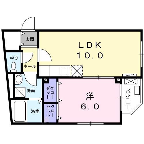 ラフェリオ(1LDK/2階)の間取り写真