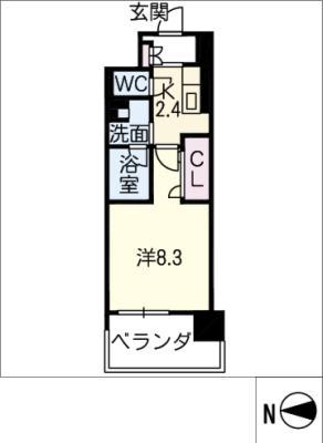 グランドサミット安島(1K/6階)の間取り写真