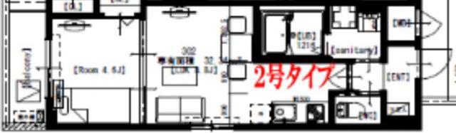 ラウレアコート総持寺II(1LDK/2階)の間取り写真