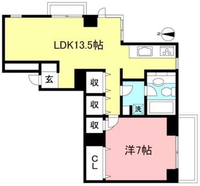 コスモスパジオ千歳烏山(1LDK/2階)の間取り写真