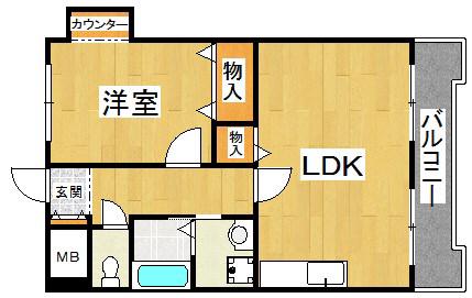 サニーコート中百舌鳥(1LDK/4階)の間取り写真