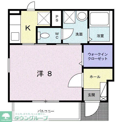アジュール 国立(1K/1階)の間取り写真