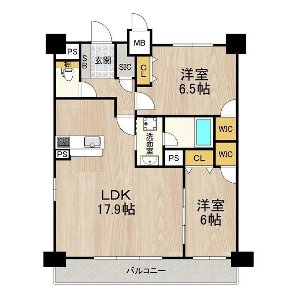セノアタワー新大阪(2LDK/15階)の間取り写真