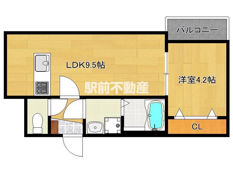 麦野4丁目AP(1LDK/3階)の間取り写真