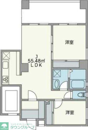 JU TOWER FRONT両国(2LDK/5階)の間取り写真