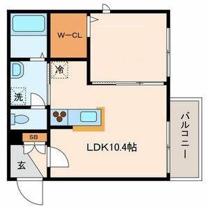 ドムス北沢(1LDK/2階)の間取り写真