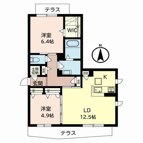 シャーメゾン桜風館(2LDK/1階)の間取り写真