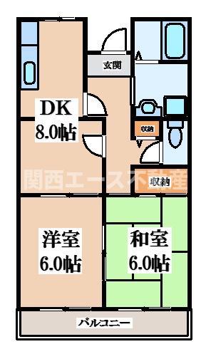 メゾンさくら(2DK/3階)の間取り写真