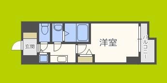 エス・キュート京町堀(1K/13階)の間取り写真