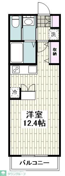 湘南コスモス(ワンルーム/3階)の間取り写真