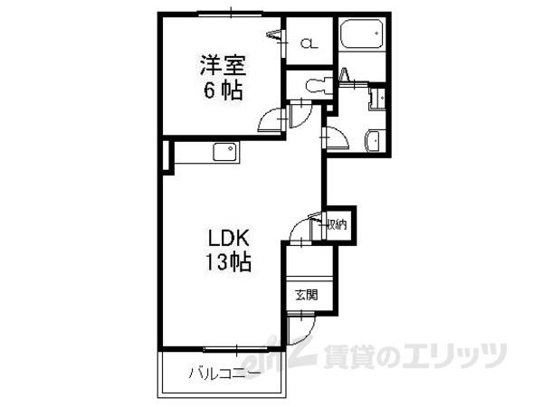 カーサ・ルーリオ2(1LDK/1階)の間取り写真