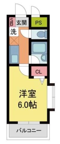 アルマーレ(1K/2階)の間取り写真