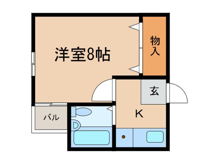 大田ハイツ(1K/2階)の間取り写真