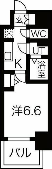 メイクス名駅南II(1K/3階)の間取り写真