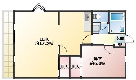 グランハイム宮沢(1LDK/2階)の間取り写真
