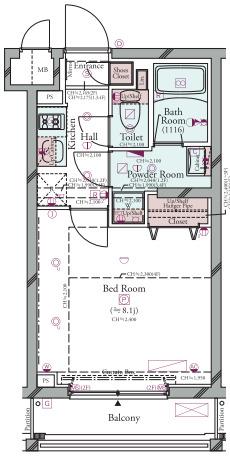 コンシェリア馬込 THE RESIDENCE(1K/B1階)の間取り写真