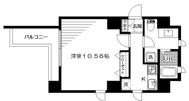 クロリス中野坂上(1K/3階)の間取り写真
