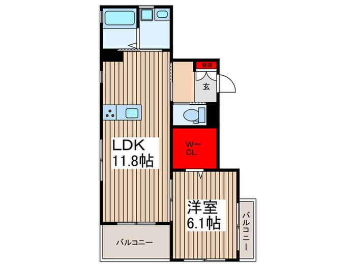 リムズ浦和(1LDK/3階)の間取り写真