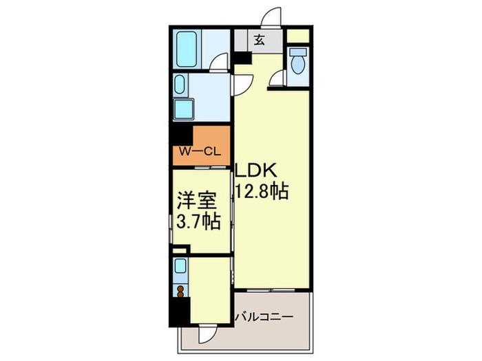 シャルマン愛知(1LDK/6階)の間取り写真