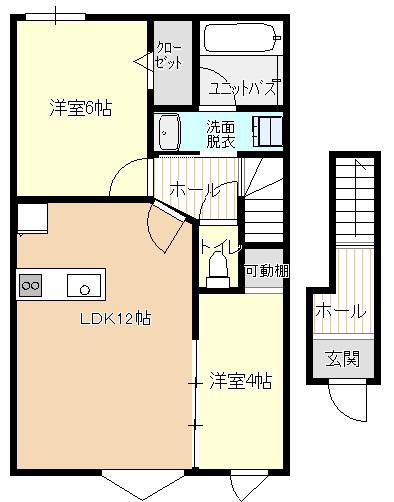 レアルテラス 2F(2LDK/2階)の間取り写真