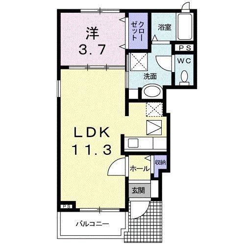 サンリット・蘭(1LDK/1階)の間取り写真