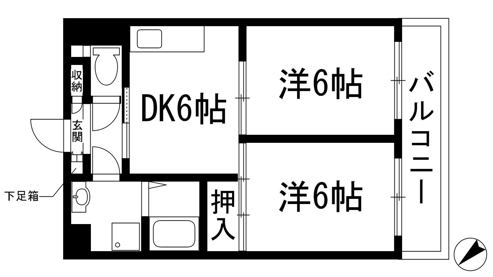 イトウマン37(2DK/1階)の間取り写真