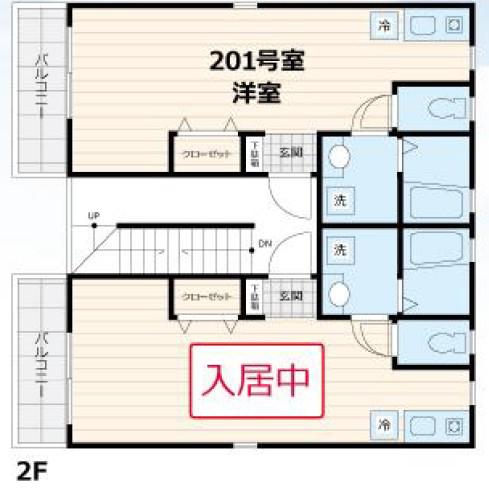 APT.N 千寿(ワンルーム/2階)の間取り写真