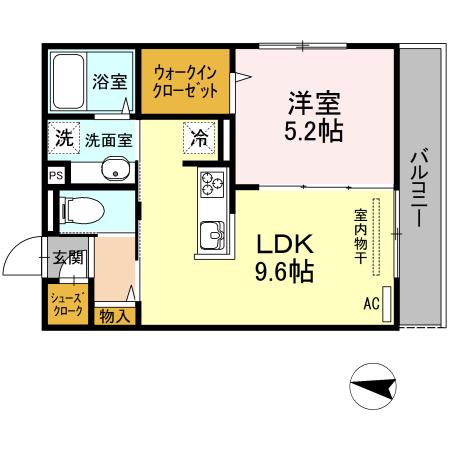 ファーストステージ翠(1LDK/3階)の間取り写真